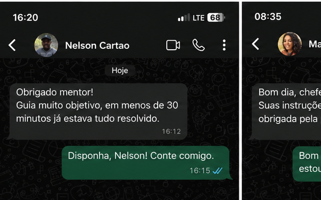 Cliente resolveu tudo em menos de 30 minutos