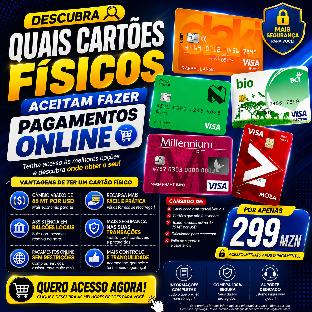 Guia de Cartões Físicos