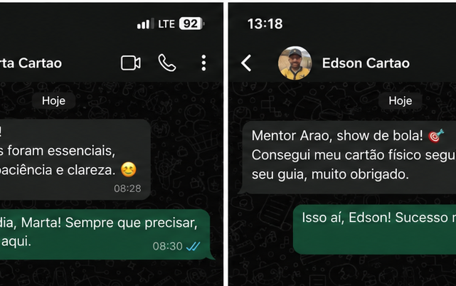 Clientes agradecem pelas instruções do guia